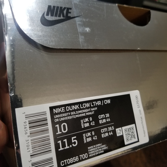 Nike OFF-WHITE X Dunk Low sz 10 - Picture 5 of 6